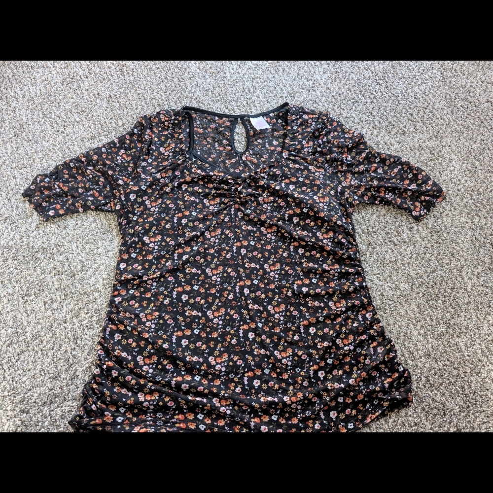 No Boundaries Black Floral Blouse